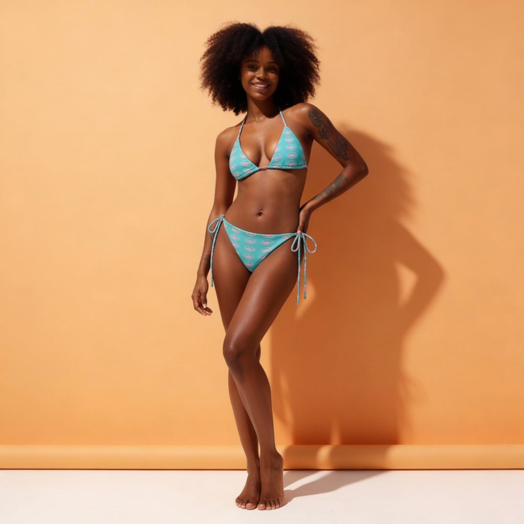Turqouise BumFace string bikini
